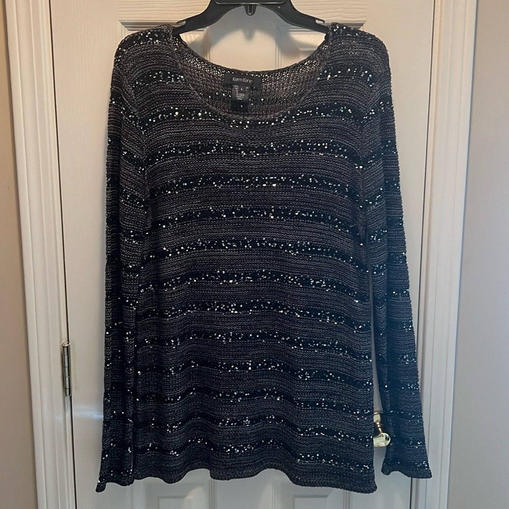 Sequined sweater by Karen Kane in size Large.